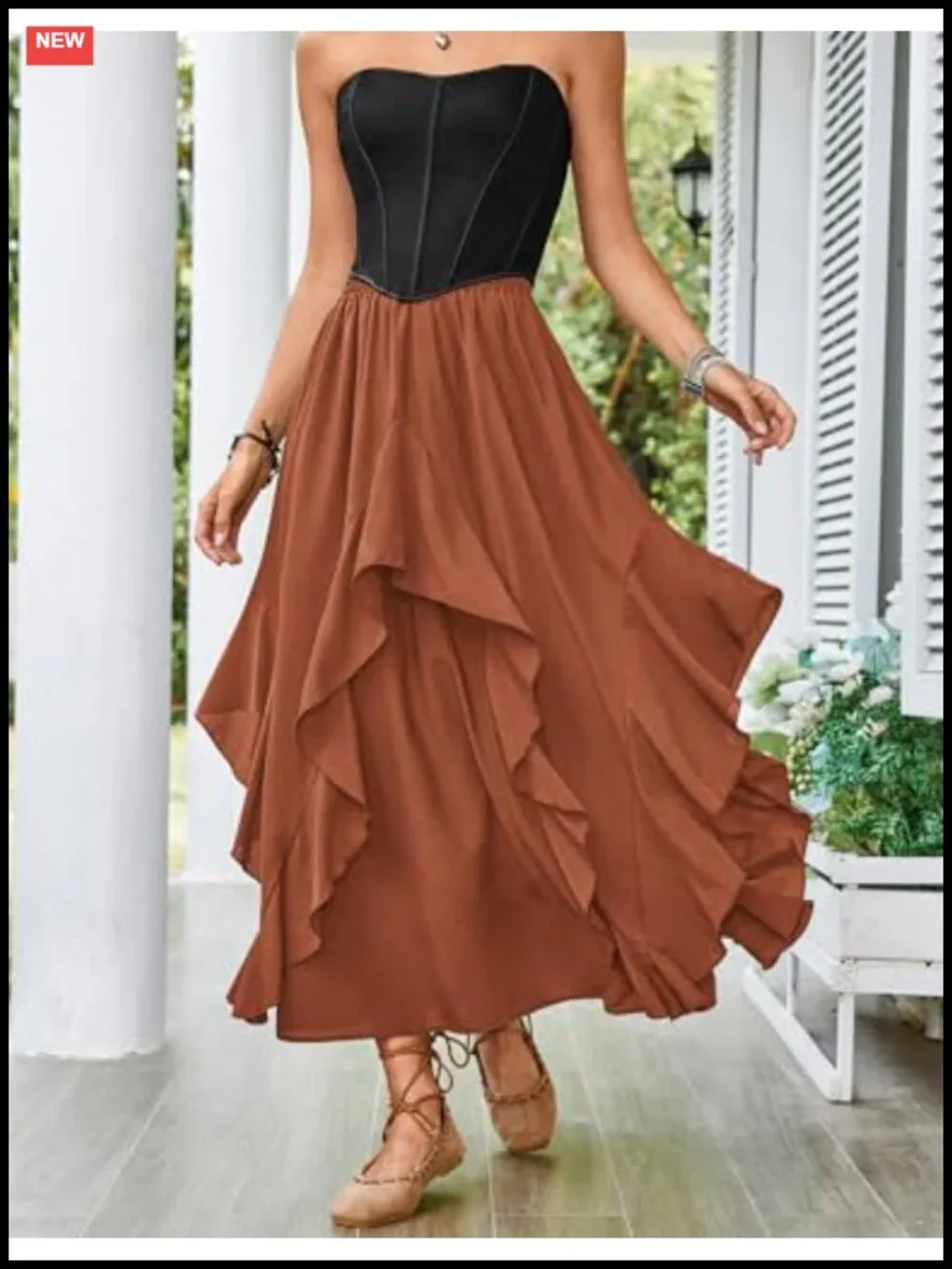 Ruffled Flowy Maxi Skirt with Pockets | A-Line Chiffon Summer Renaissance Skirt